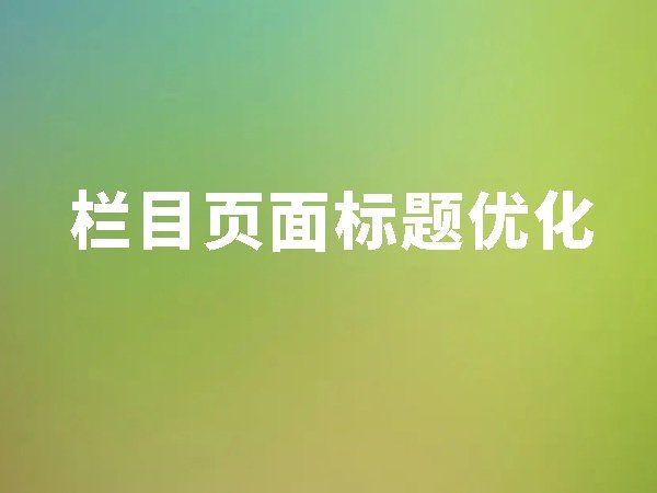 9、欄目頁面標(biāo)題優(yōu)化